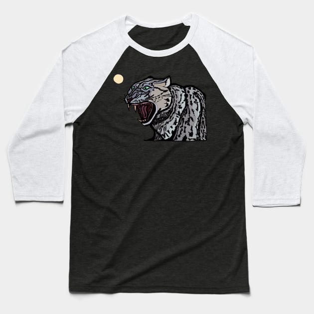 Snow Leopard Baseball T-Shirt by JSnipe